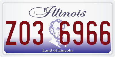 IL license plate Z036966