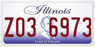 IL license plate Z036973
