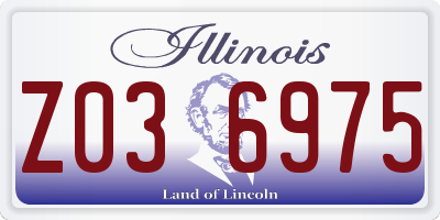 IL license plate Z036975