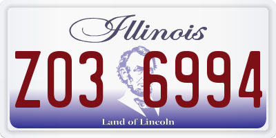 IL license plate Z036994