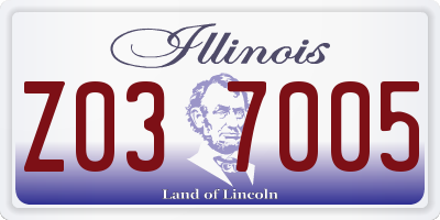 IL license plate Z037005
