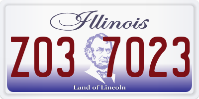 IL license plate Z037023