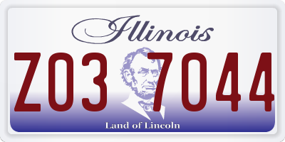 IL license plate Z037044