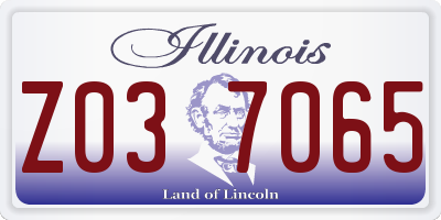 IL license plate Z037065