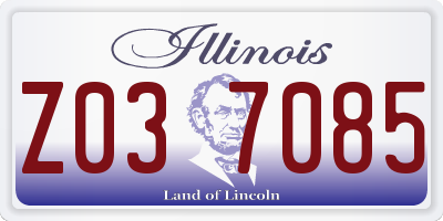 IL license plate Z037085