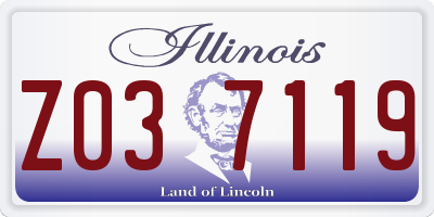 IL license plate Z037119