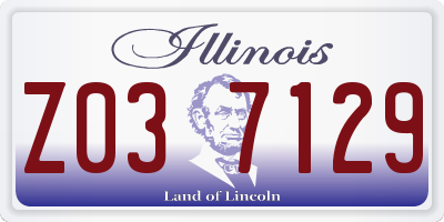 IL license plate Z037129