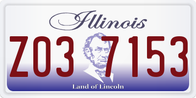 IL license plate Z037153