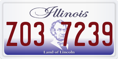 IL license plate Z037239