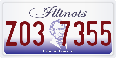 IL license plate Z037355