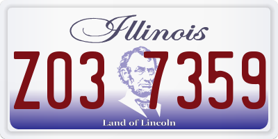 IL license plate Z037359