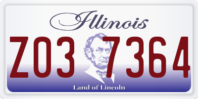 IL license plate Z037364