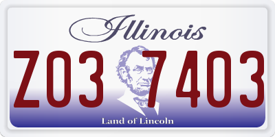 IL license plate Z037403