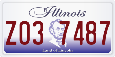 IL license plate Z037487