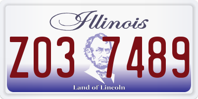 IL license plate Z037489