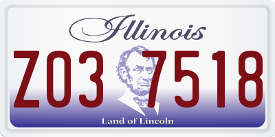 IL license plate Z037518