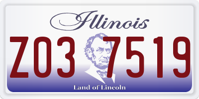 IL license plate Z037519