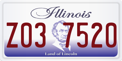 IL license plate Z037520