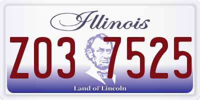 IL license plate Z037525