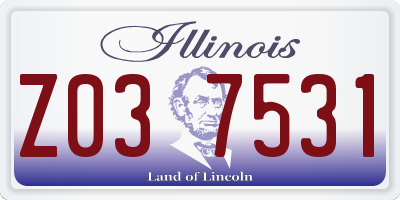 IL license plate Z037531
