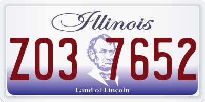 IL license plate Z037652