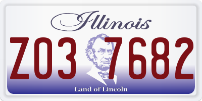 IL license plate Z037682