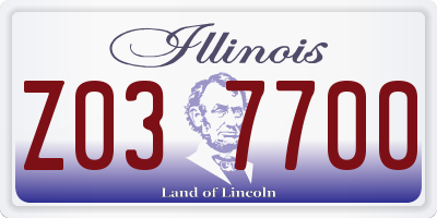 IL license plate Z037700
