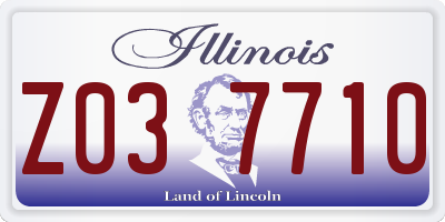 IL license plate Z037710