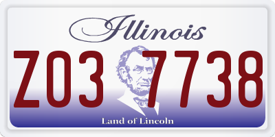 IL license plate Z037738