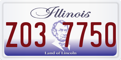 IL license plate Z037750