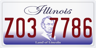 IL license plate Z037786