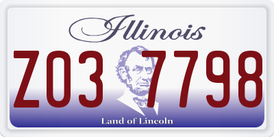 IL license plate Z037798