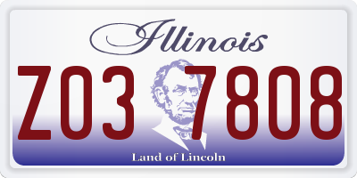 IL license plate Z037808
