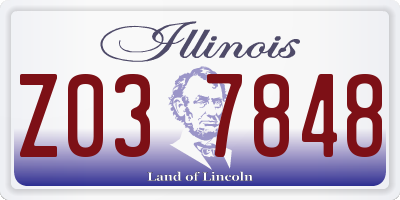 IL license plate Z037848