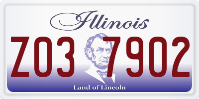 IL license plate Z037902