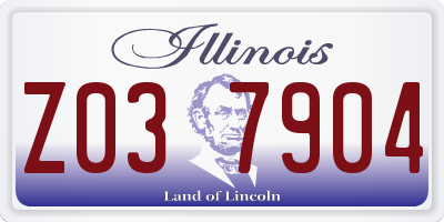 IL license plate Z037904