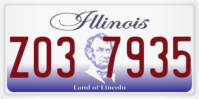IL license plate Z037935