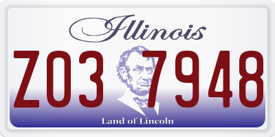 IL license plate Z037948