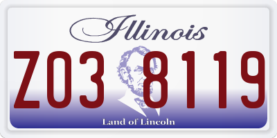 IL license plate Z038119