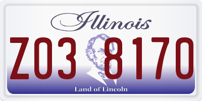 IL license plate Z038170