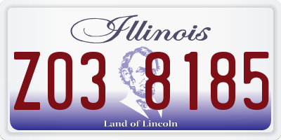IL license plate Z038185