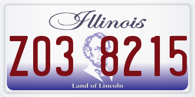 IL license plate Z038215