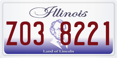 IL license plate Z038221