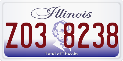 IL license plate Z038238