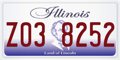 IL license plate Z038252