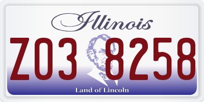 IL license plate Z038258