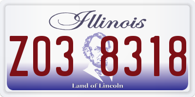 IL license plate Z038318