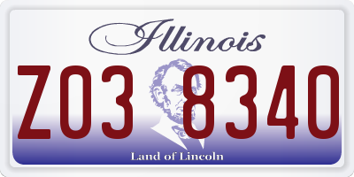 IL license plate Z038340