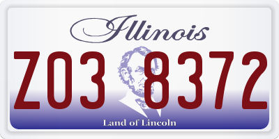 IL license plate Z038372