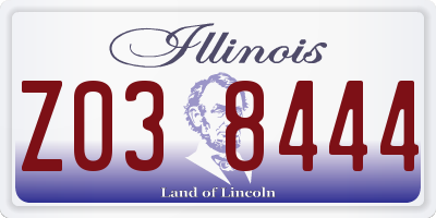 IL license plate Z038444